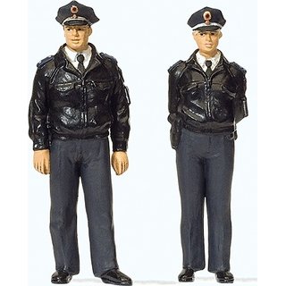 Polizisten stehend, blaue Uniform