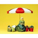 Preiser  Marktfrau mit Schirm und Körbe Figurenset