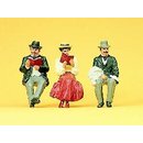 Preiser  sitzende Reisende Figurenset mit 3 Figuren