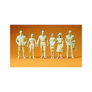 Passanten unbemalt - 6 Figuren