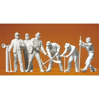 Gleisbauarbeiter unbemalt - 6 Figuren