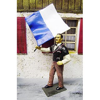 Schweizer Fahnenschwinger Nr.3 Fahne (blau-weiß) schwingend